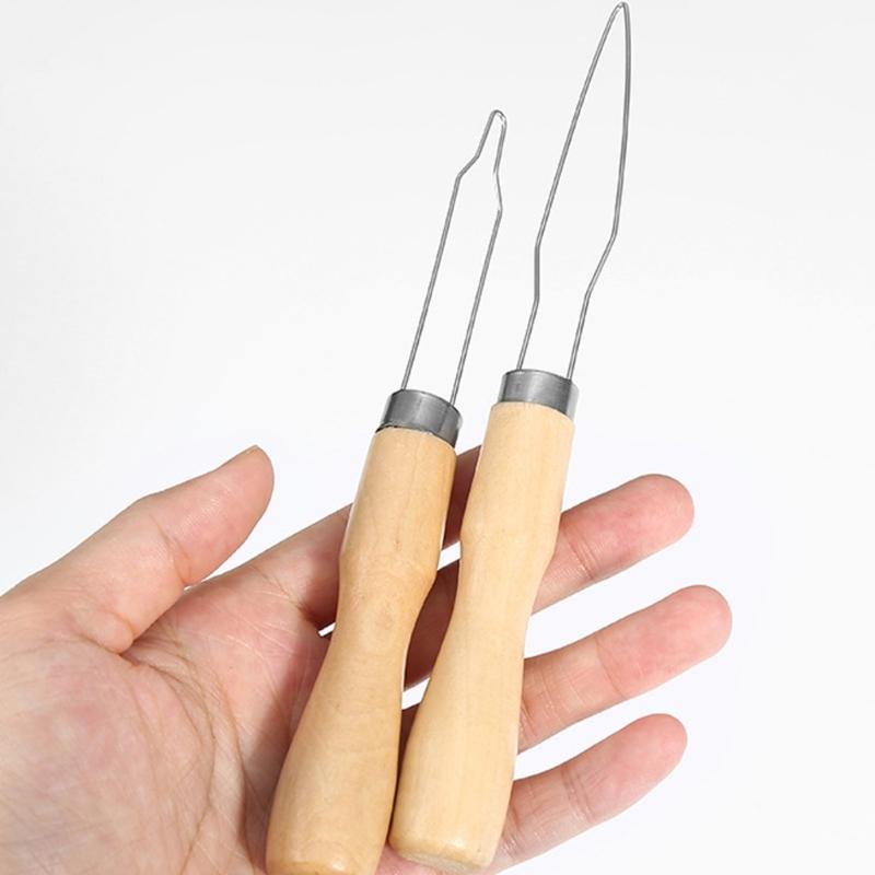 Wood Button Threader Tool For Easy Sewing And Crafting Safe For All Fabrics