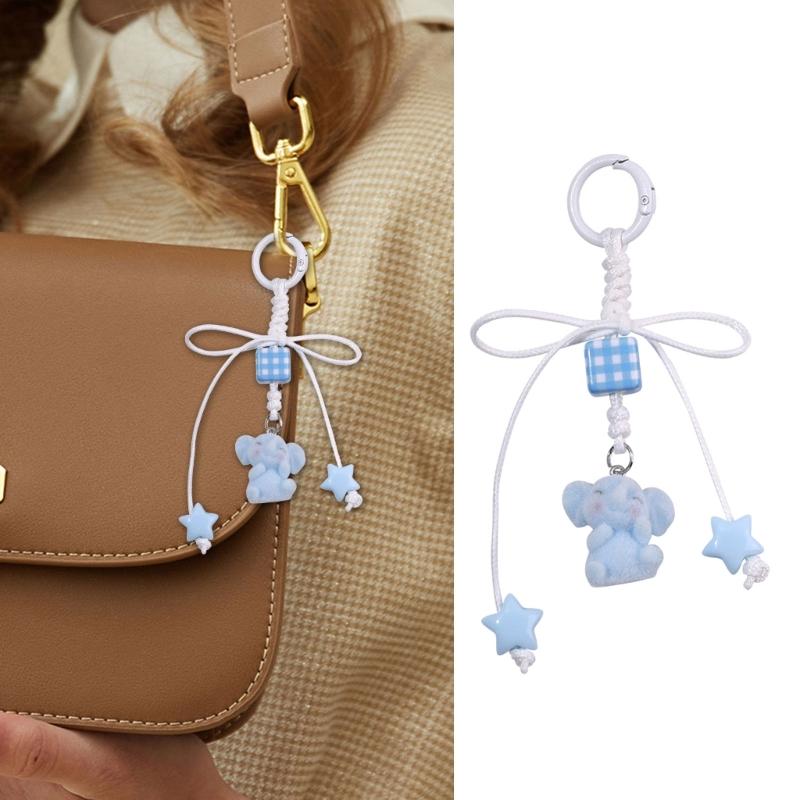 Braided Rope Keychain Elephant Bag Pendant Charm Fashion Backpack Accessories for Handbag,Purse Decorations Gifts