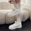 New Fashion Chunky White Sneakers Woman 2024 Autumn Thick Bottom Vulcanized Shoes Wman Pu Leather Platform Sneaker Shoes Female