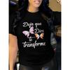 Women's Spanish Christian Faith Butterfly Graphic Casual Crew Neck Short Sleeve Tee