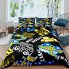 Boys Cartoon Car Bedding Set Full Construction Vehicles Comforter Cover Kids Cartoon Machinery Truck Soft Polyester Duvet Cover