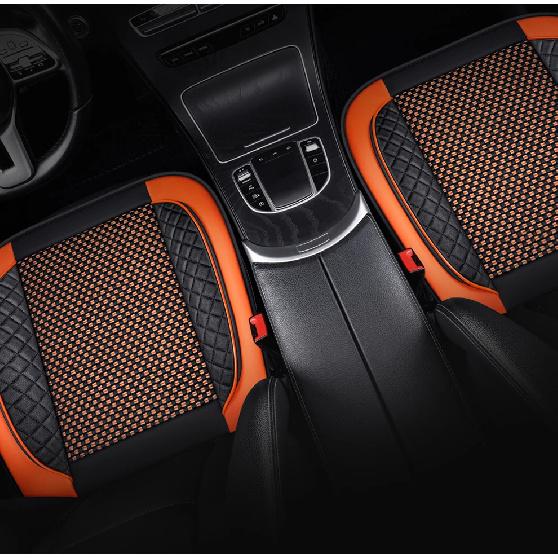 Ice Silk +PU Car Seat Cover Universal Seat Protection Cushion For Prado 120 Kia Rio 4 Mitsubishi Lancer Skoda Octavia 2 MG HS