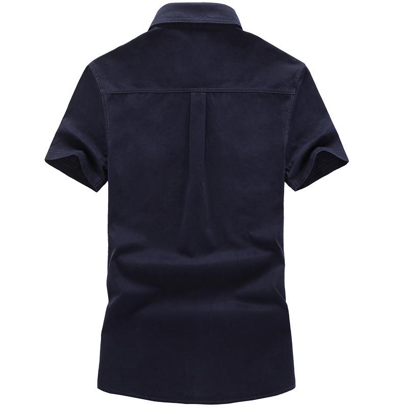 2019 Men's Plus Size Summer Outdoor Casual Cotton Workwear Shirt with Shoulder Epaulets
