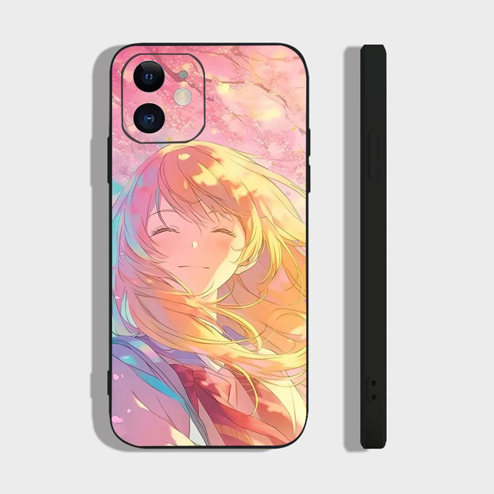 

Kawori Miyazono Animation Your Lie In A-April Phone Case For IPhone 17 Air 16 15 14 13 Pro Max 11 12 Black Silicone Cover IPHONE 12PRO