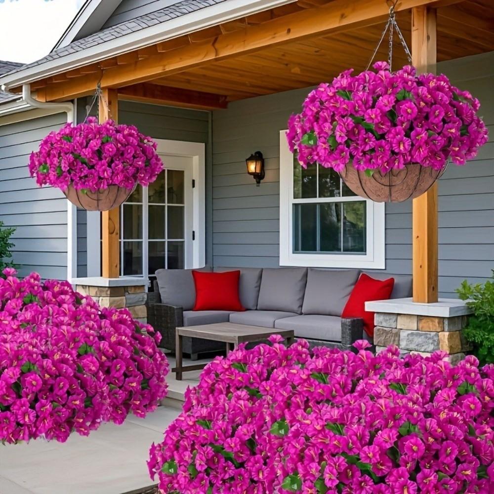 UV Resistant Artificial Morning Glory Flowers Plastic Simulation Silk Flower  Indoor Home Decor