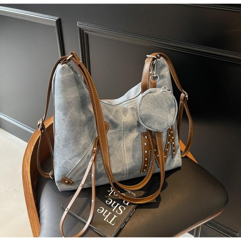 Tote bag women's large-capacity new casual versatile shoulder messenger bag multi-functional fashion backpack