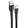 Fast Nylon USB-C Cable for Samsung Galaxy A05s A06 A15 A16 A25 A35 A55 S24 Ultra S24 FE S25 - 1 Meter Black