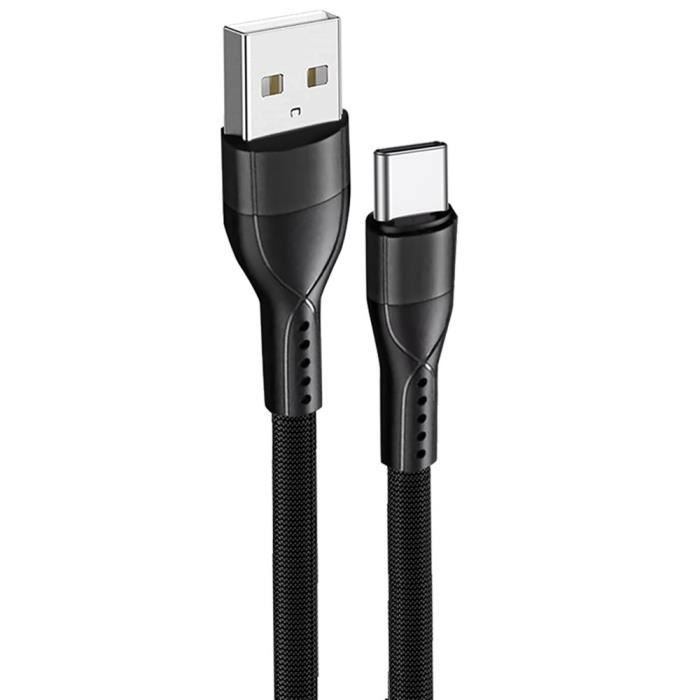 Câble USB-C Rapide Nylon Tressé 3A pour Google Pixel 9 - 9 Pro - 8 - 8a - 8 Pro - 7 - 7a - 7 Pro - 6 - 6 Pro - 6a - 1M Noir