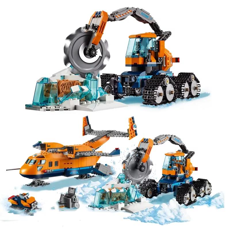 Compatible Sets City Series Building Blocks Arctic Supply Plane Crawler Icebreaker Car Children's Toys Gift