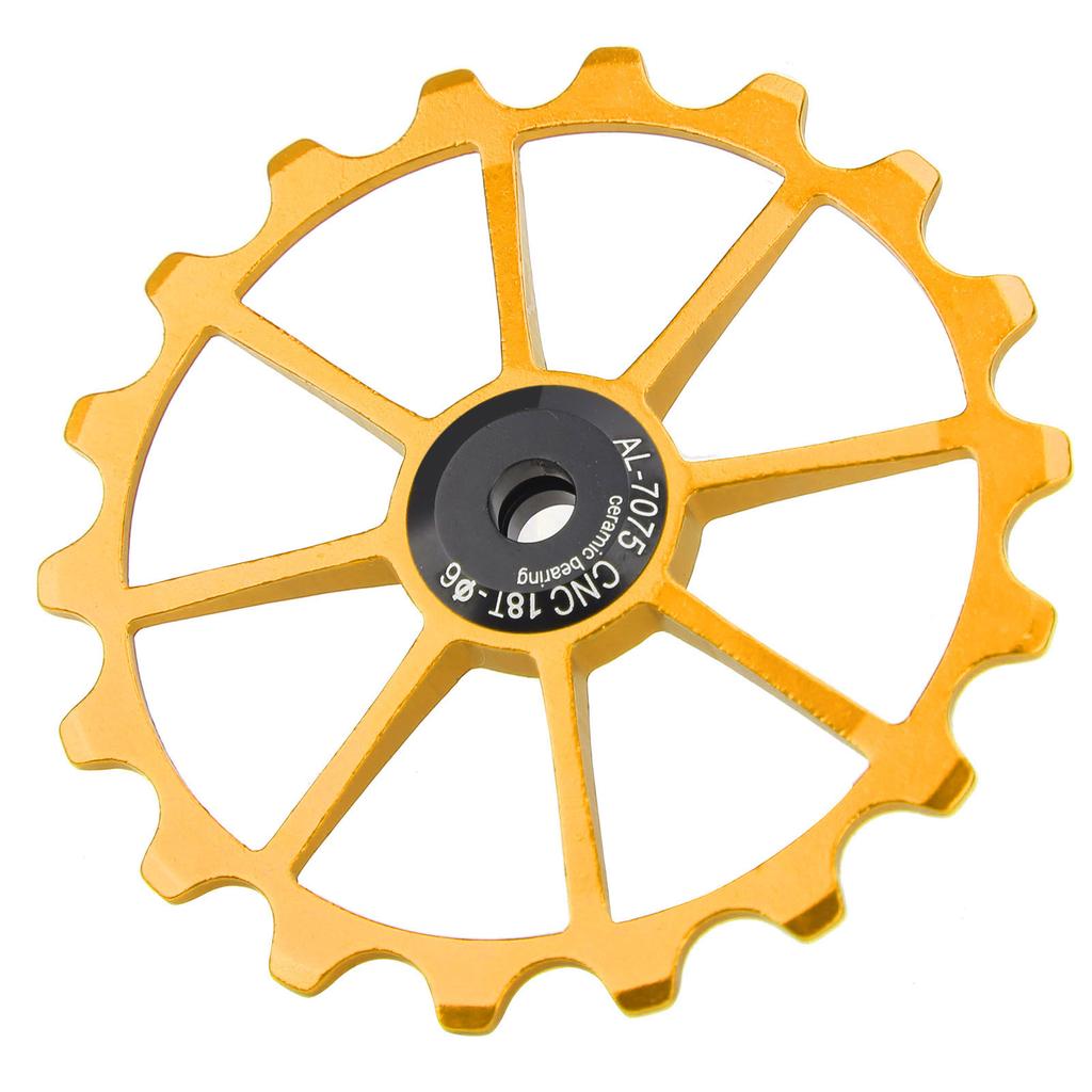 MEIJUN 18T Mountain Bike Ceramic Bearing Aluminum Alloy Rear Derailleur Pulley WheelGold