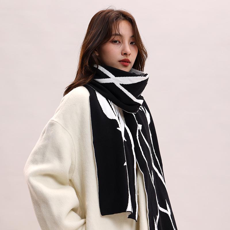 Winter knitted wool scarf lengthened thorns rose atmosphere winter scarf rabbit velvet core-spun yarn couple scarf