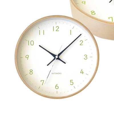 Rétegelt lemez óra 22 világoszöld falióra folyamatos másodpercmutatóval km-121LG 252mm (kvarc óra)