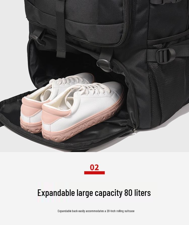 Men's Extra Large Expandable Travel Backpack with Multi-Compartment Storage