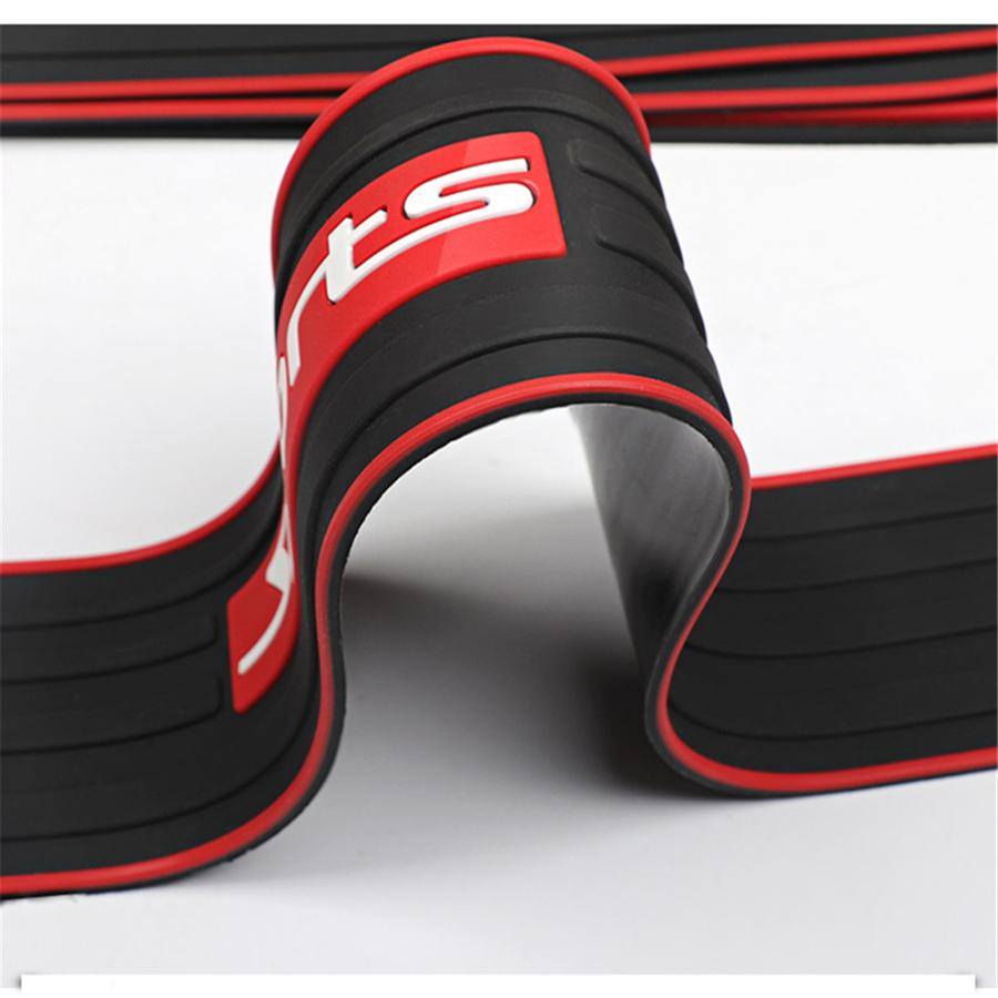 4 Pieces Universal Car Door Sill Pads Carbon Fiber Rubber Door Sill Protector Anti-scratch Bumper Protector Corner Protector