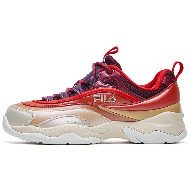 FILA Ray Fabric Synthetic Leather Versatile Casual Mid-Top Lifestyle Shoes Women Shoes Red Brown F12W011106FCB