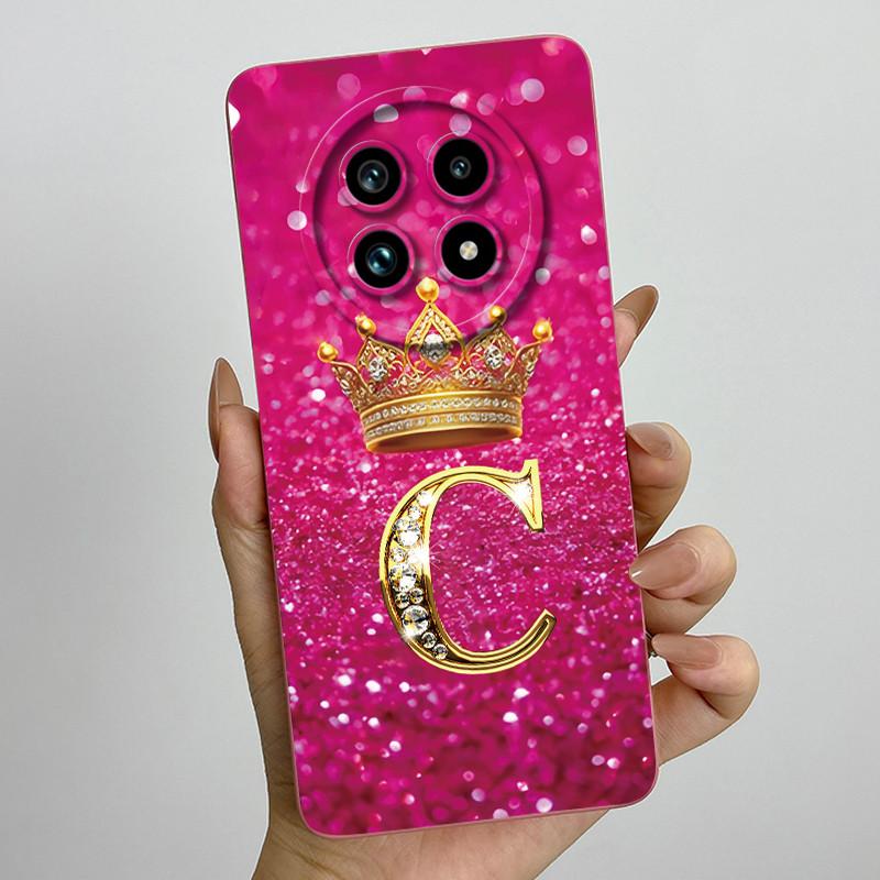 Liquid Silicone Crown Letter Phone Case For Realme 13 Pro Plus 13Pro 13ProPlus 5G Shockproof Camera Lens Protect Soft Back Cover