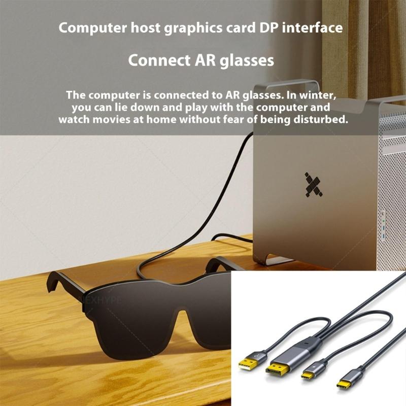 USB C To  Converters Video Cable 4K@60Hz Touch Control Enableds For Portable Monitors VR Gaming Devices