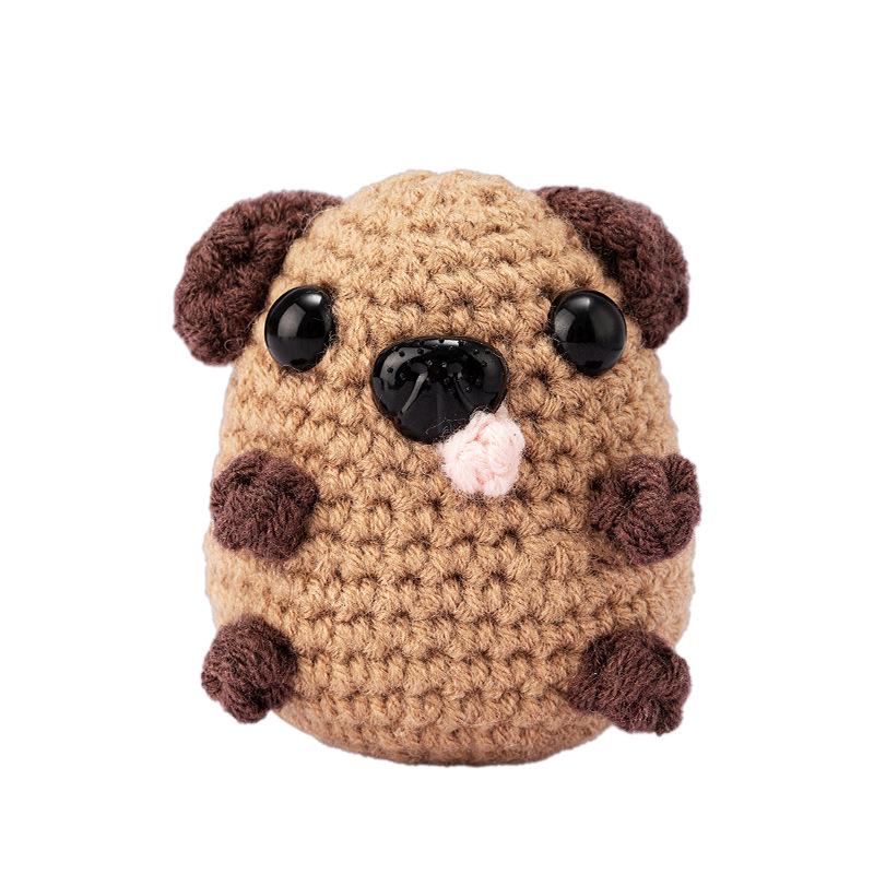 DIY Virkad Djursats med Garn, Engelska Instruktioner & Videoguide