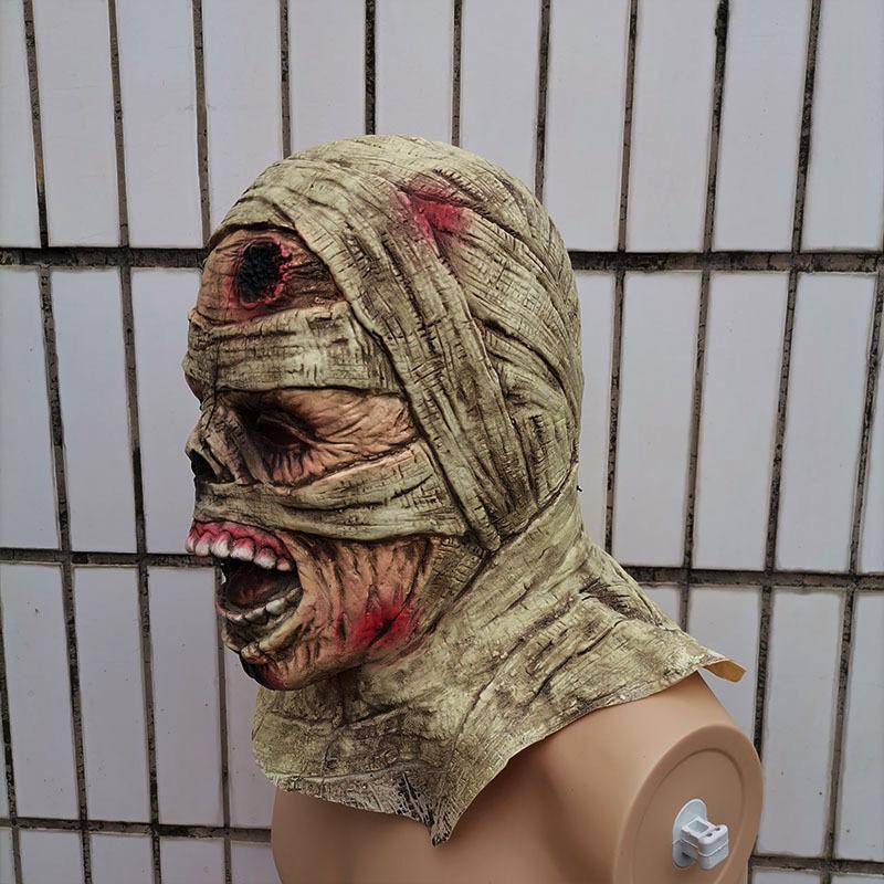 Horrible Mummy Latex Mask, Scary Props for Escape Room