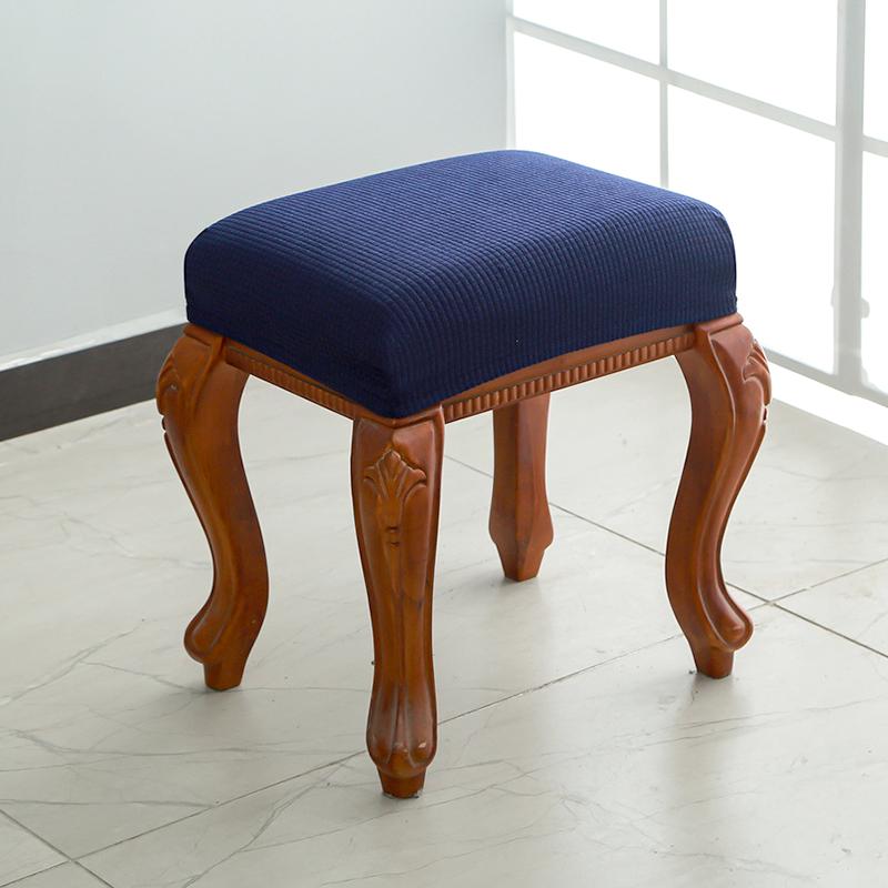 1Pc Footstool Removable Dressing Stool Cover Elastic Chair Cover Protector Polyurethane Elastic Fiber Stool Cover
