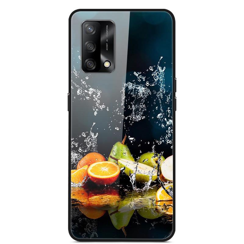For OPPO A74 4G Case Tempered Glass Hard Phone Case Luxury Case for OPPO A74 5G A 74 Protective Bumper Shockproof Funda Coque