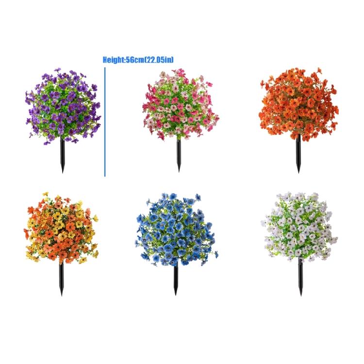Realistic Flower Stake 22Inch High Artificial Plant Outdoor Plastic Flower For Garden Patio Front Porch Yard Landscaping