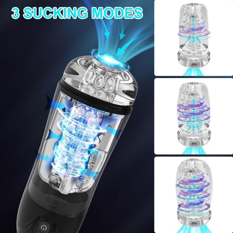 Transparent Powerful Sucking Male Masturbator Automatic Vagina Masturbation Sex Toys for Men Goods for Adult Electric Mastubator