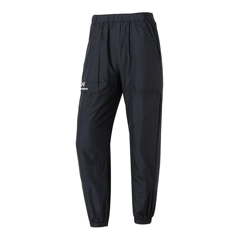 Under Armour Solid Color Logo Print Elastic Waist Training Pants Women bottoms Black 1369849-001