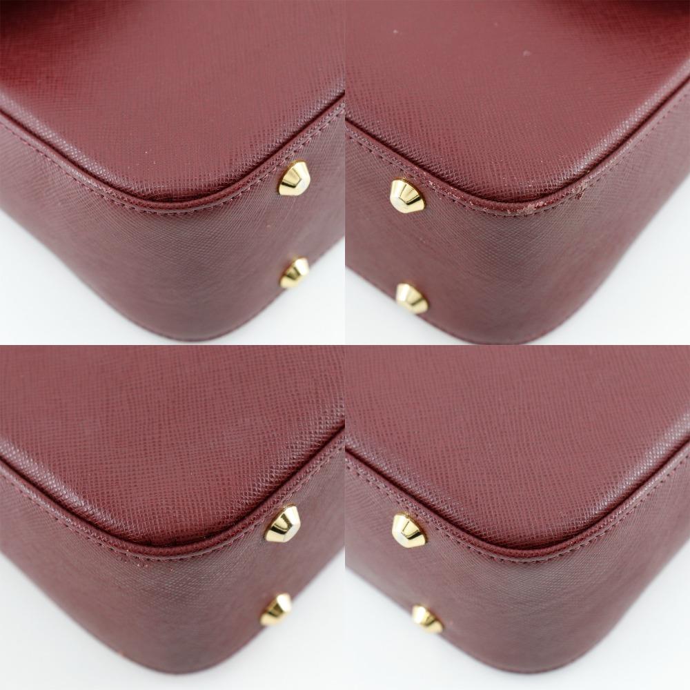 Burberry Hobo Schultertasche Ein Riemen Bordeaux Leder Damen Gebraucht