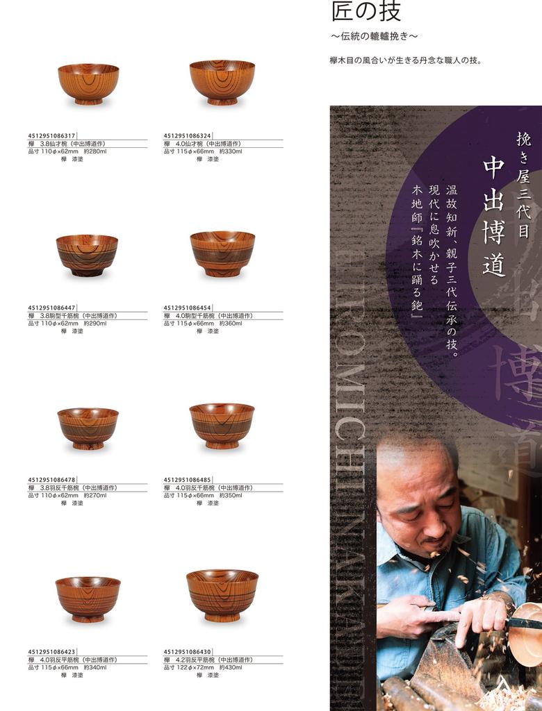 Miyamoto Sangyo Keyaki Senzai by Hiromichi 280ml Bowl, 3.8cm, Bowl, Nakade,