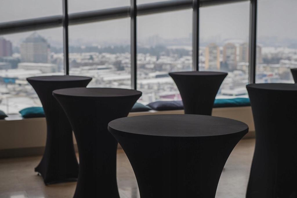 Tablecloth Cover Cocktail Bar Table 80 Black