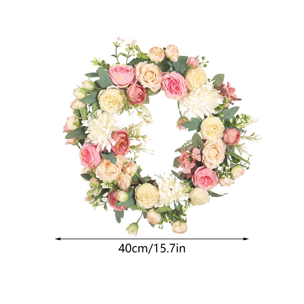 Artificial Peony Wreath Peony Flower Spring Wreaths for Wall Wedding Party Home Decor