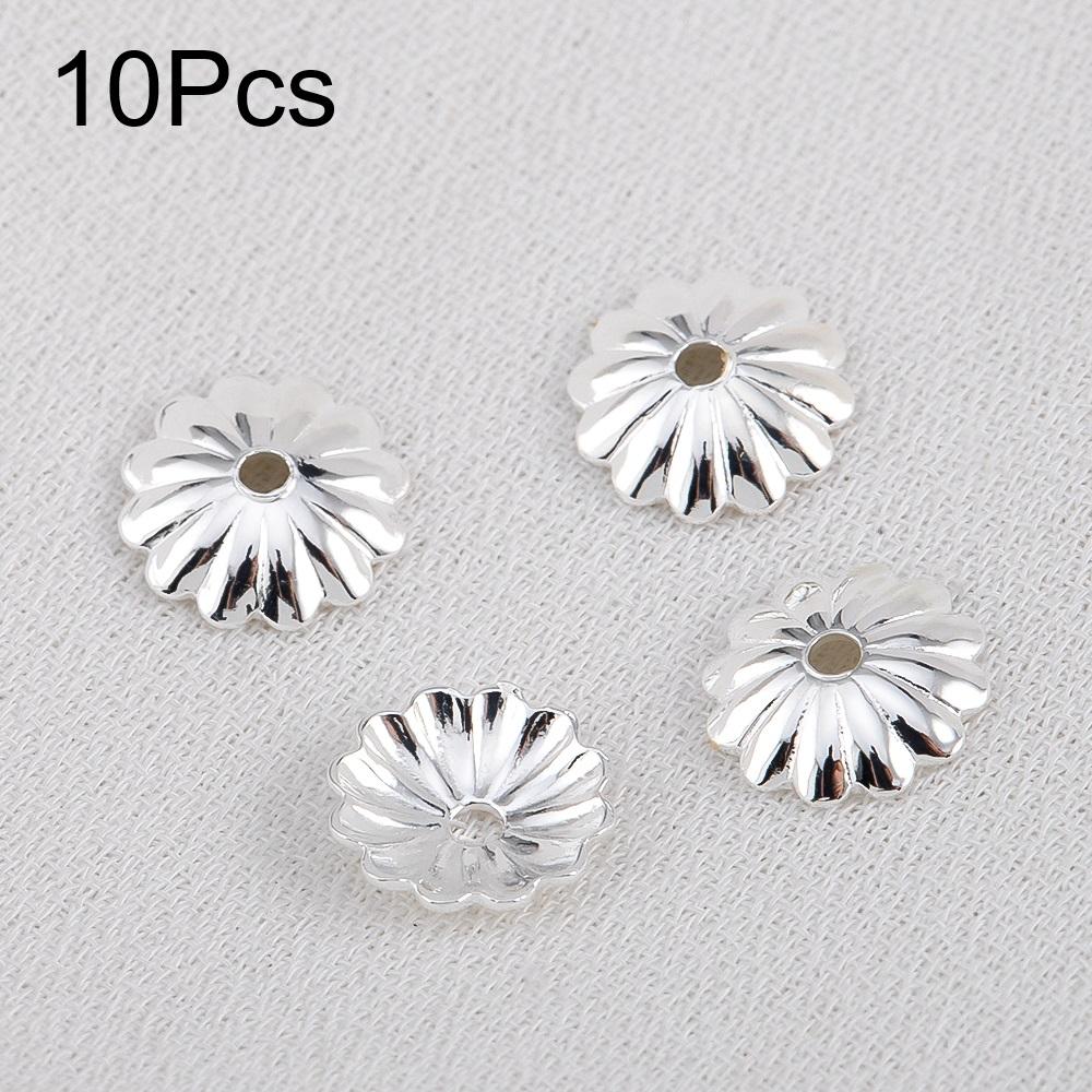 10/15/20/50/100pcs 18K Gold Plated Wave Flower Bead Caps Bracelet Necklace Crafts Round Bead Cap DIY Jewelry Making Accessories
