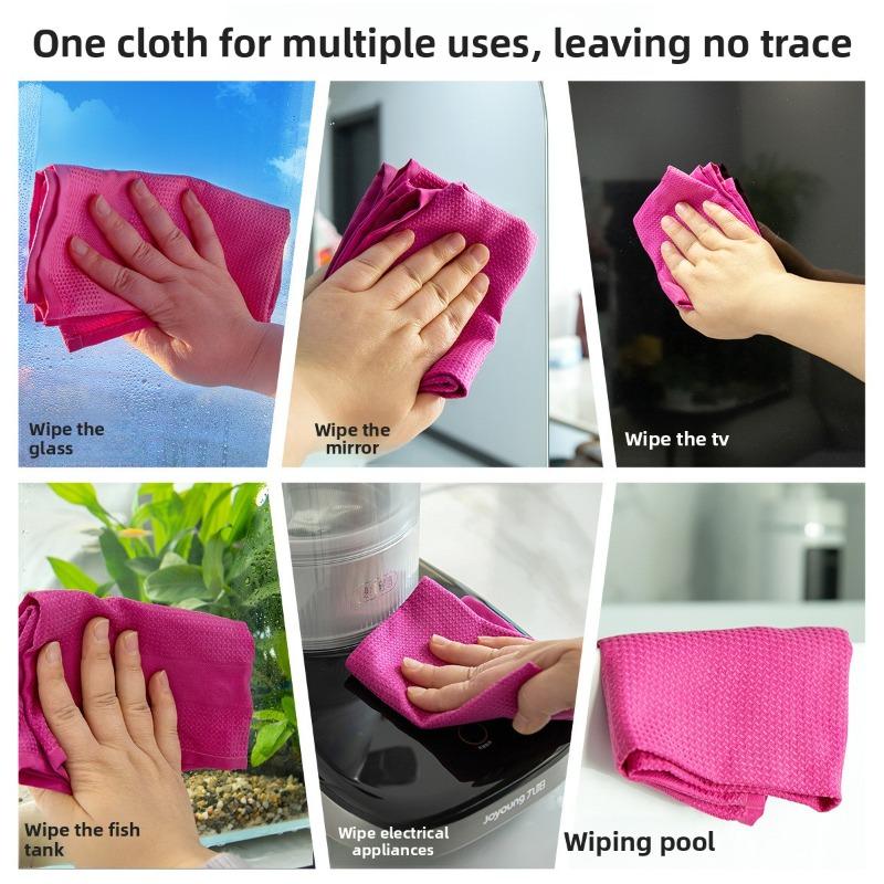 Gap-free Glass Cleaning Cloth for Mirrors, Bathroom Use, Water-absorbing Kitchen Towels, No Water Marks, Magical Seamless Cleaning Cloth