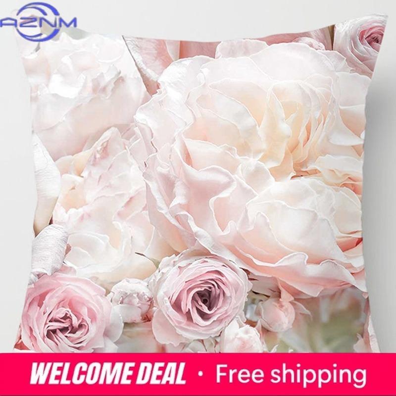 Rose Series Square Pillowcase Pillow Home Decoration Car Bedroom Sofa Cushion Cover (45Cm*45Cm)