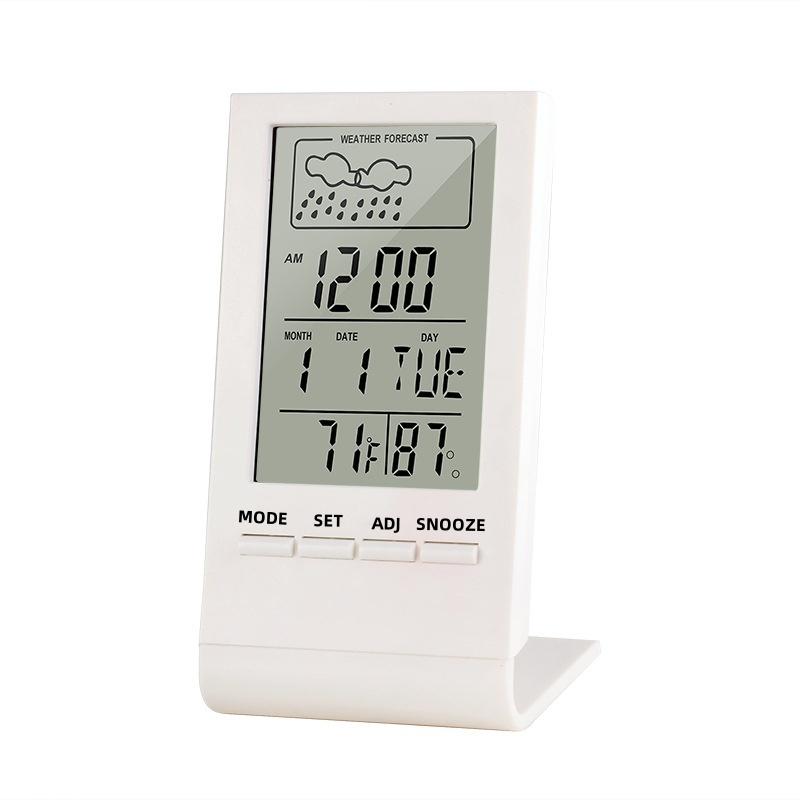 

Прогноз погоды Цифровой будильник ТЕМПЕРАТУРА Влажность Дата Неделя Повтор Настольные часы 12/24 ч Электронные ЖК-часы с питанием от батареи белый