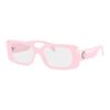 Versace Temple Logo Acetate Rectangular Optical Frame Unisex Couple Model Pink 12618737 O3362U-O548553-Pink 53