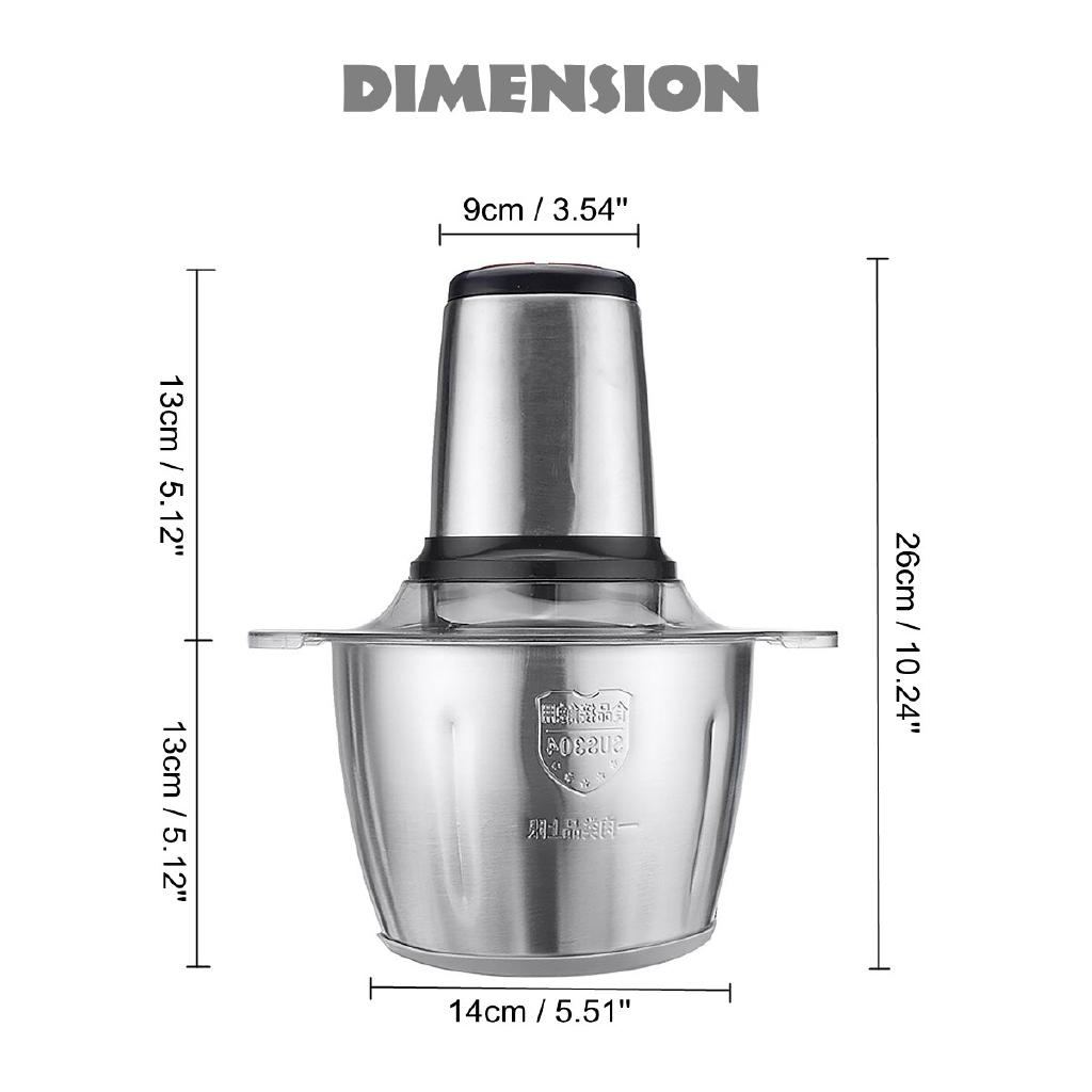 3L 300W 2 Speeds Capacity Stainless Steel Electric Chopper Meat Grinder Multifunction Mincer Food Processor Slicer For Meat Bean