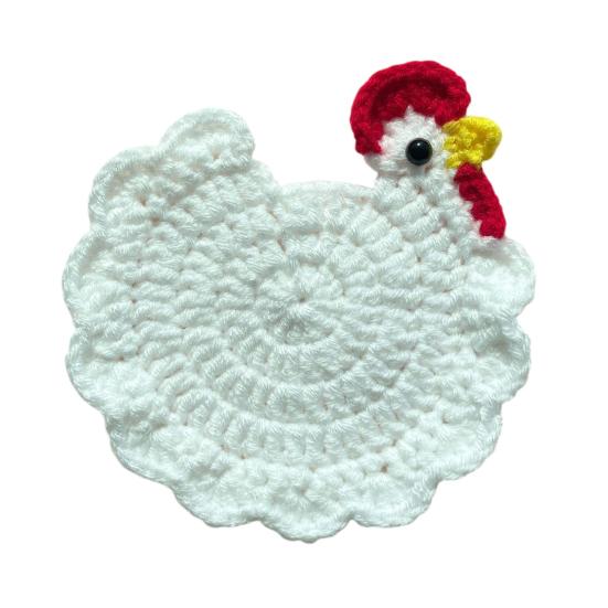 Handmade Crochet Flower Coaster Heat-Resistant Cup Mat for Mugs Glasses Soft Non-Slip Absorbent Table Protector Mat Cute Kitchen Desk