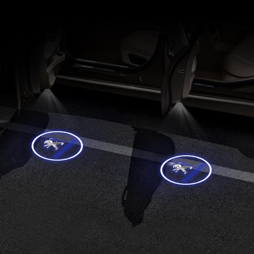 2026 Hot Car Sticker 2Pcs/set Car Door Welcome Light LED Laser Projector Lamp For Peugeot 407 CRZ 508 2010 2011 Car Stying Acces