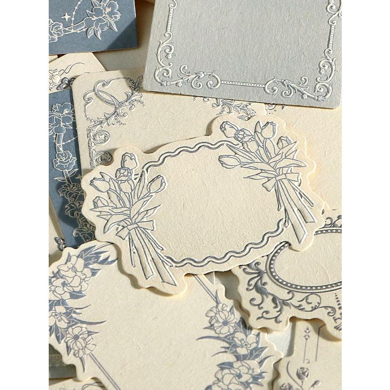 A Box Of 30 Simple And Creative Embossed Sticky Note Material Papers, DIY Decoration Collage Handicraft Materials, Festival Gifts, Personalized