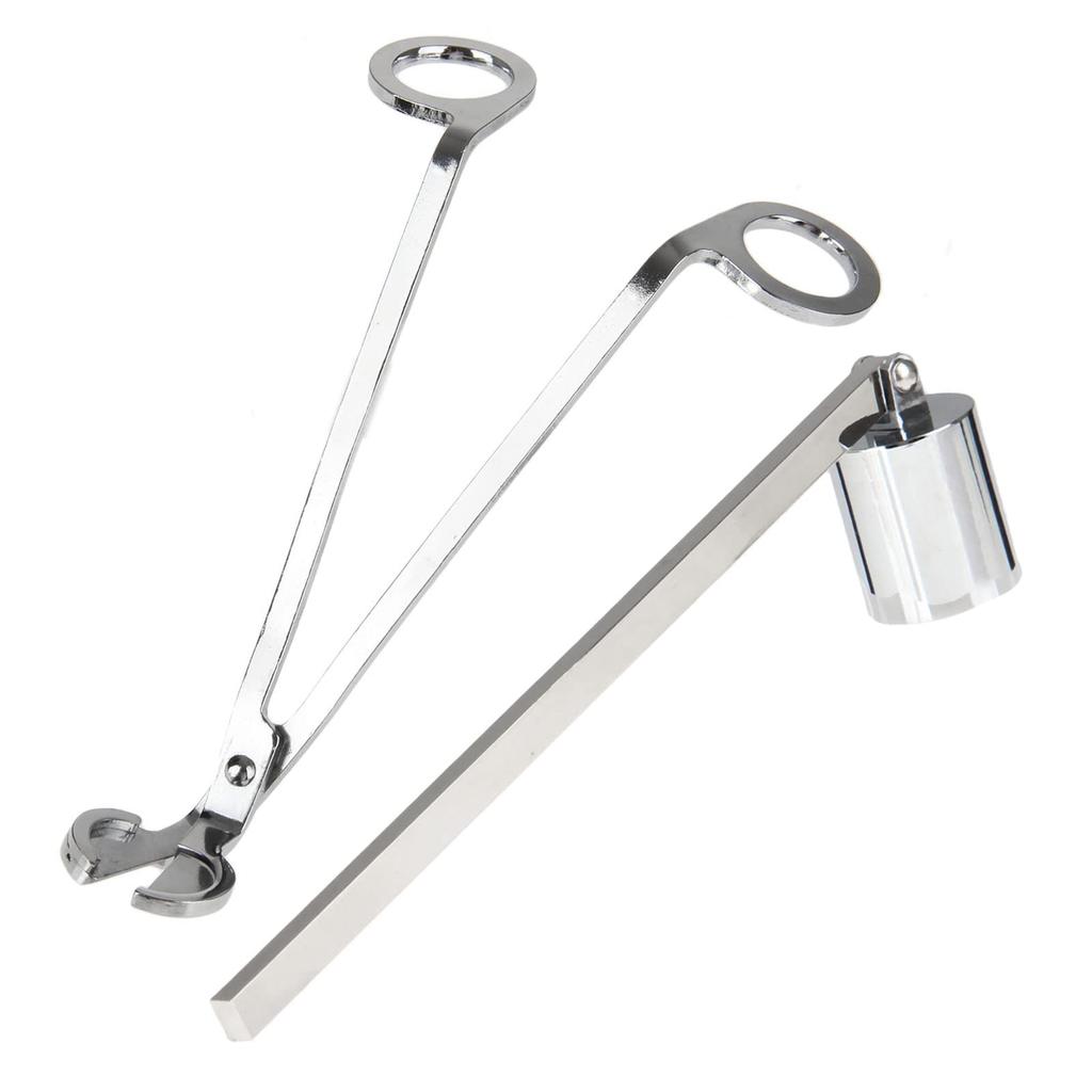 Lemfema Candle Candle Wire Stainless Candle Wire for Buddhist Altars and Home Set Extinguisher, Squeezer, Steel, Trimmer, Use, Silver, 2-Piece