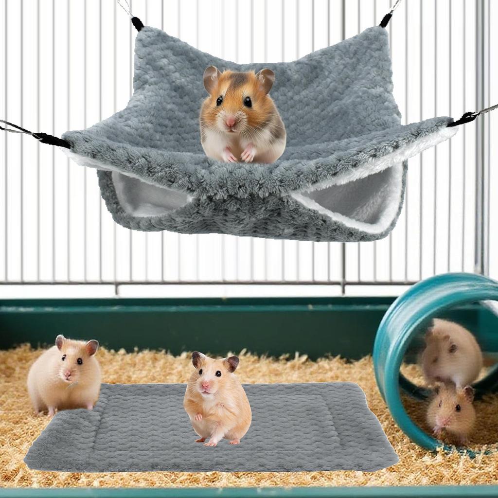 Chinchilla Hammock Tunnel Mat Warm Plush Small Animal Hammock For Sugar Glider Ferret Cage Sleeping Resting Hiding Playing