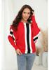 2023 Fall/Winter Women's Plus Size Ribbed Batwing Sweater - One-Shoulder Loose Striped Top
