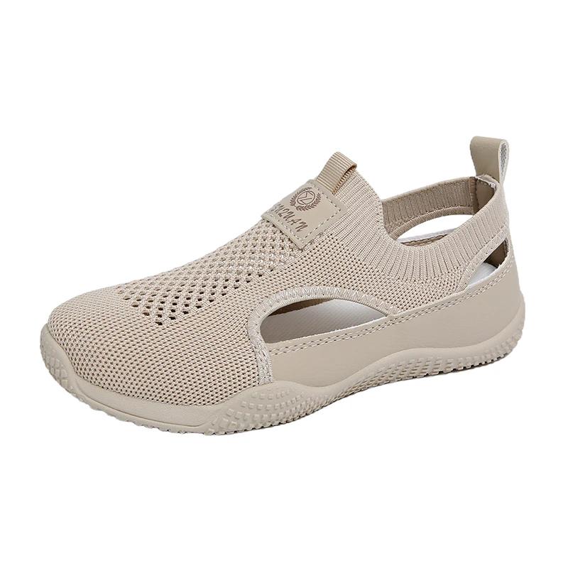 

Women s Flat Casual Shoes Mesh Elastic Band Anti-Slip Sole Shoes Women Breathable Comfortable Inner Outdoor Zapatillas De Mujer 35 хакі
