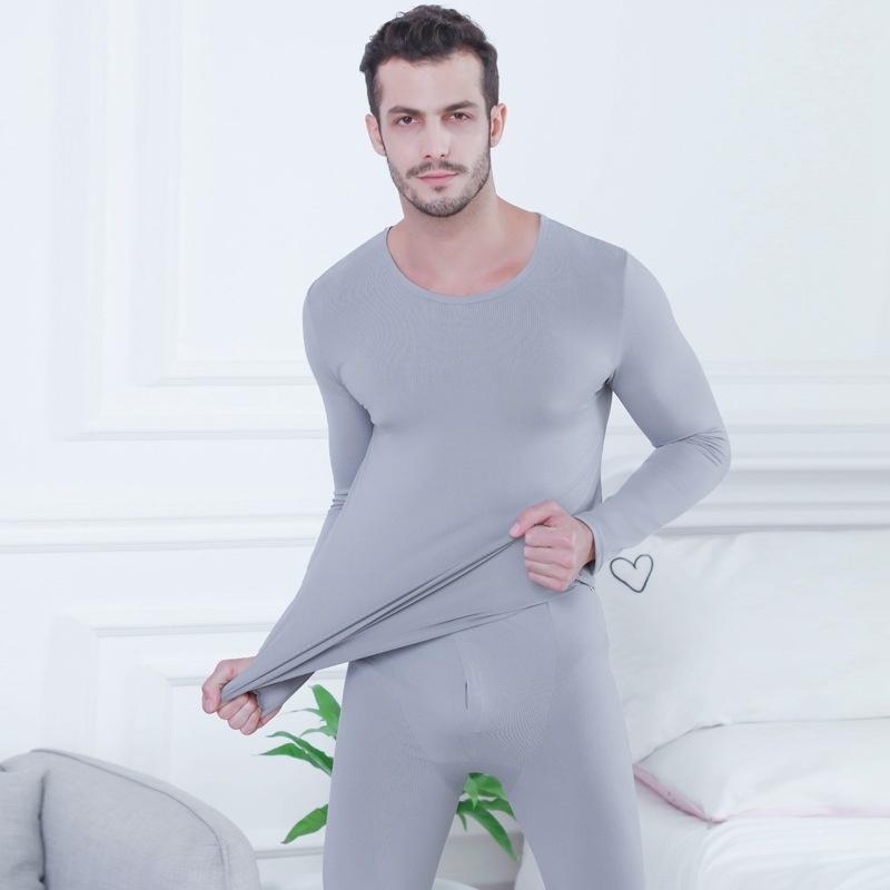 2Pcs/set Women and Men Underwear Set Winter Warm Thin Bottoming Long Tops and Pants Plus Size Couple Underwear