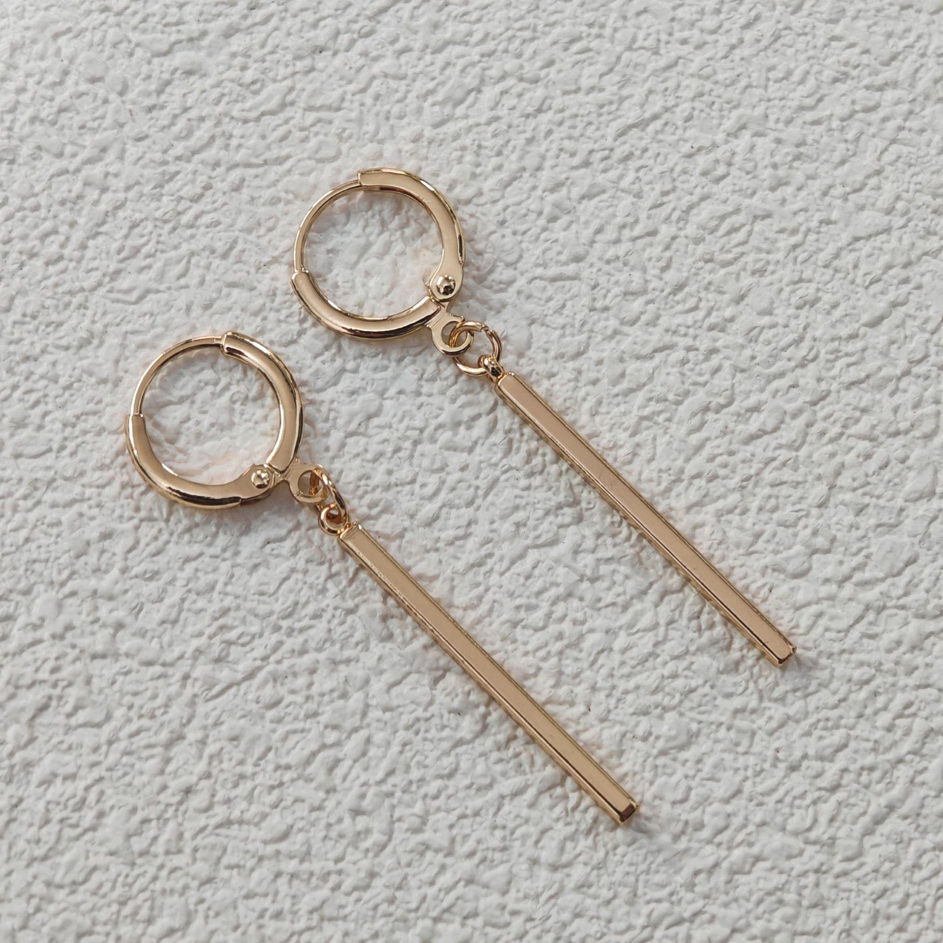 Long Asymmetrical Tassel Chain Hoop Earrings for Women Fashionable Personalized Daily Accessory Party Zircon Birthday Gifts