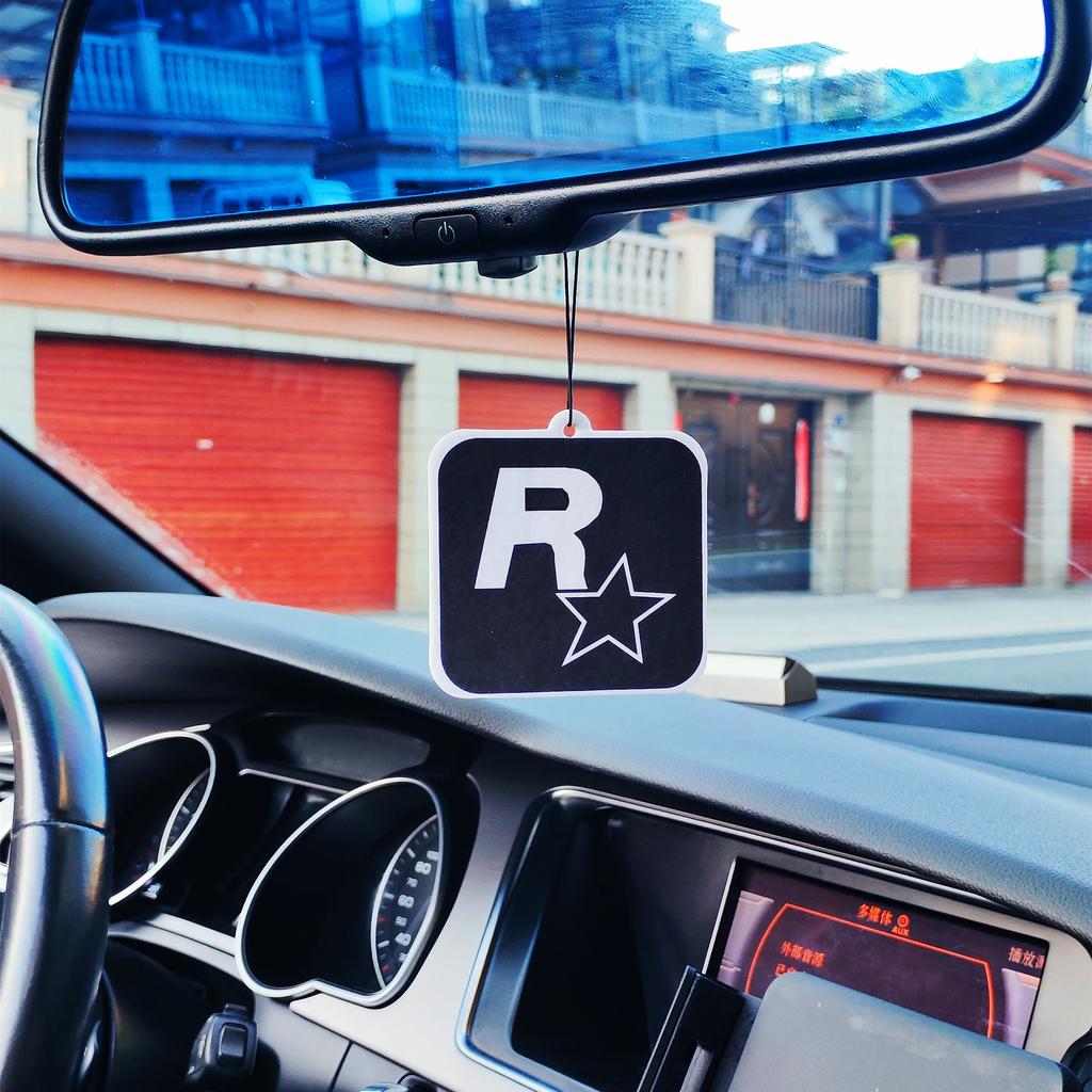Car Fragrance R Star Pendant Air Freshener Car Rear View Hanging Long-Lasting Aromatherapy Fragrance Tablets Car Deodorization