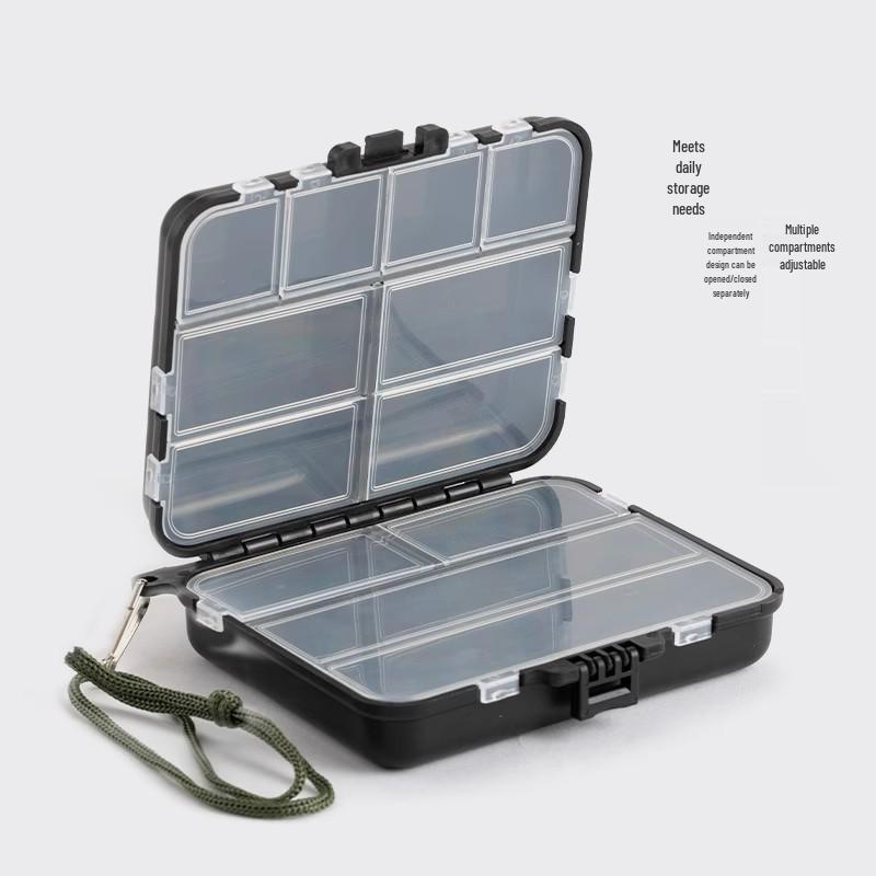 Compact Double-Layer Storage Box for Small Fishing Accessories and Lures