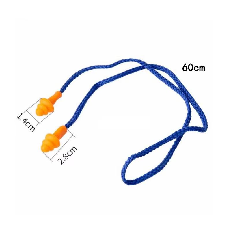 Soft Silicone Ear Plugs Protector Reusable Noise Cancelling Earplugs Soundproof Earmuffs Safe Work Comfortable Corded Earplugs